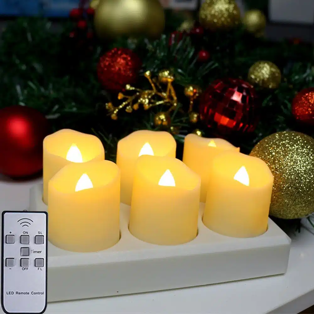 Bougies LED style chandelle pour sapin de Noël (x10), avec télécommande, Bougies à LED pour sapin