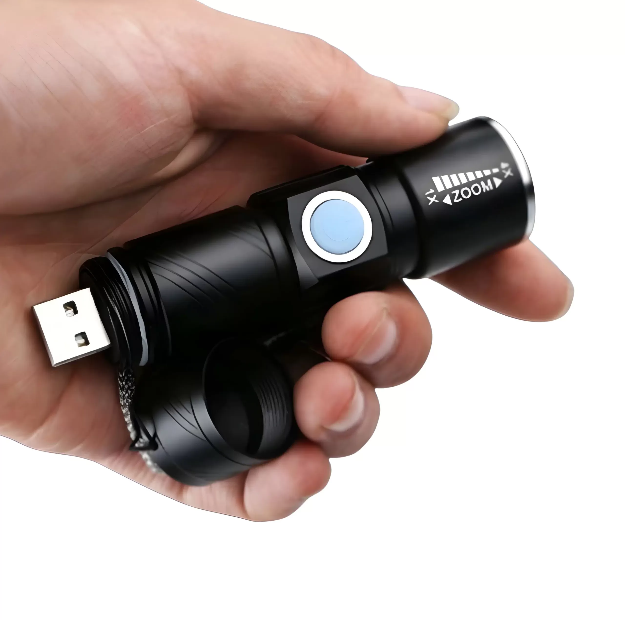 Lampe de poche a 4 LED haute puissance Rechargeable par USB, Mini