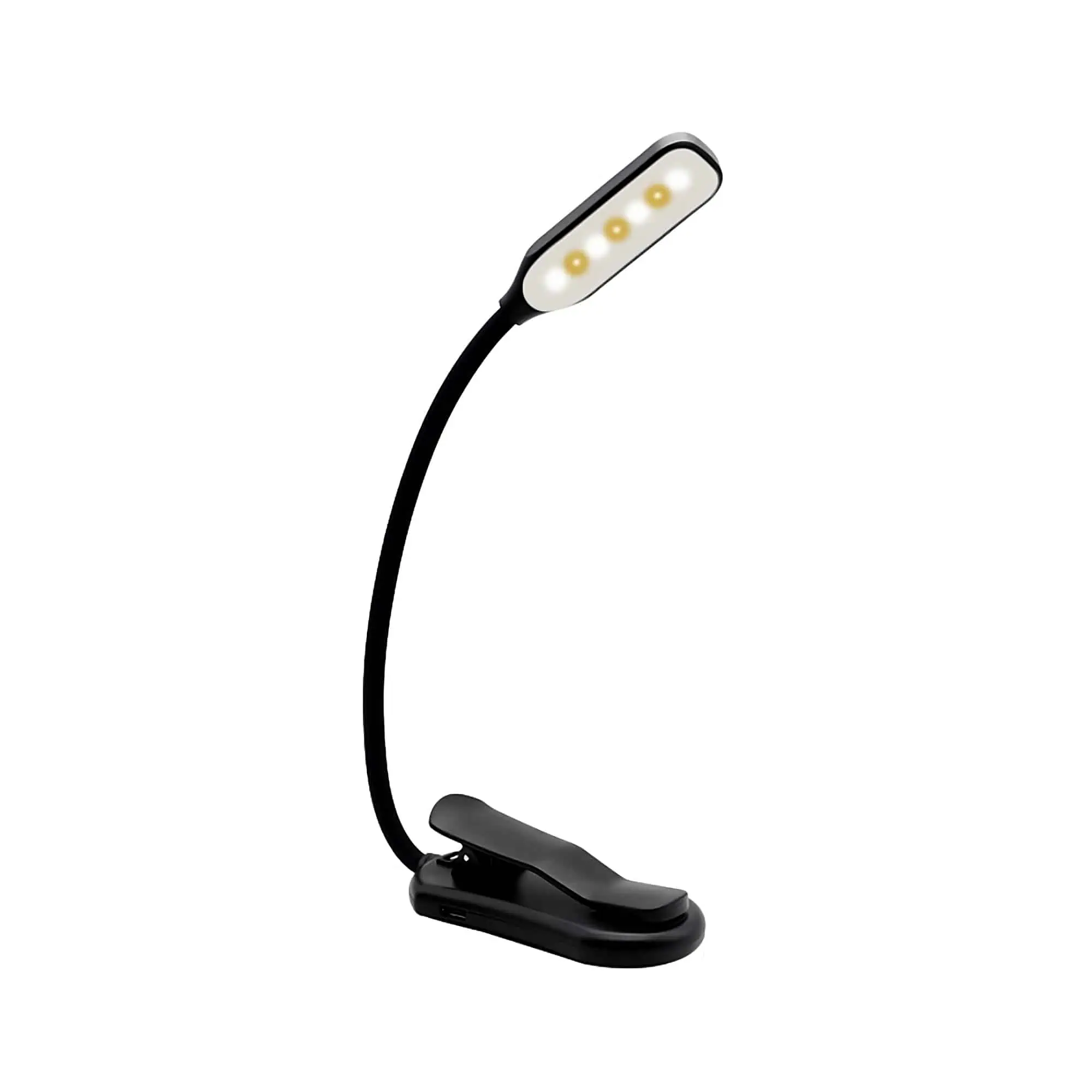 RuiDay Lampe de Lecture 14 LED,Bicéphale Liseuse Lampe Clip USB  Rechargeable,360°Cou Flexible, Lampe Livre Liseuse,Lampe pour Lire Dans Le  Lit, 3 Couleurs & 8 Niveaux de Luminosité (Noir) : : Luminaires et