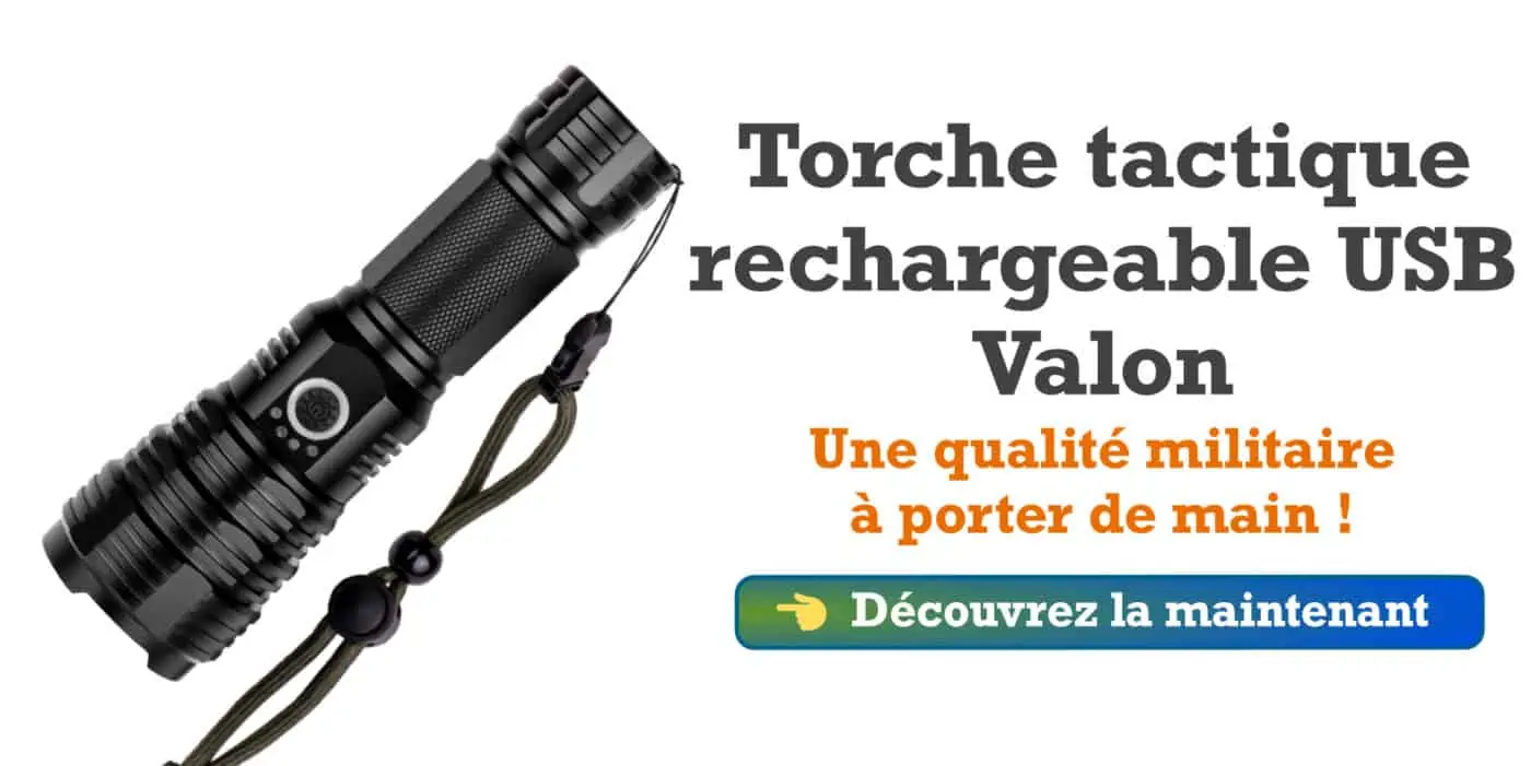 Lampe torche tactique rechargeable USB Valon - Lampes torches