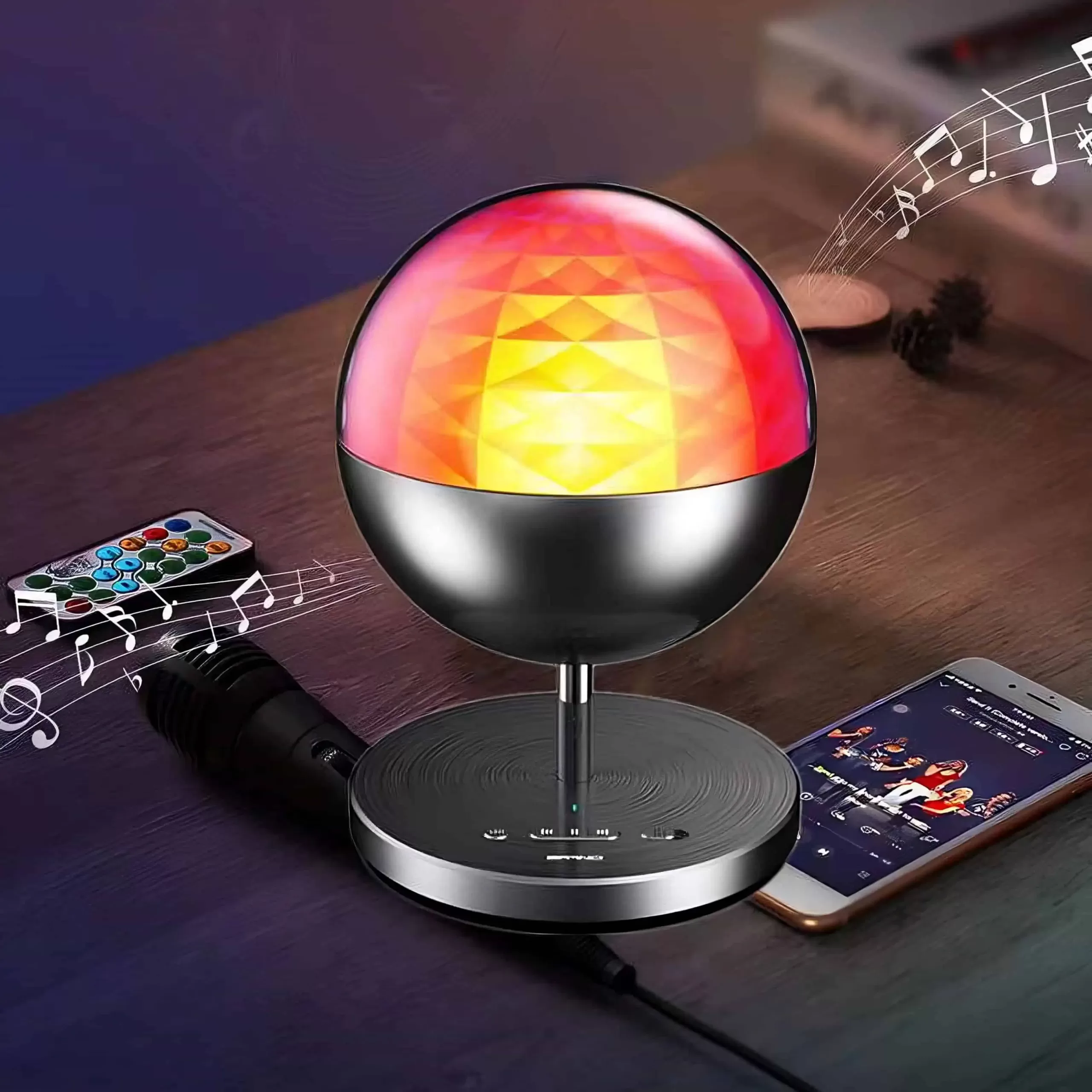 Lampe sans fil rechargeable disco Facett - Veilleuses musicales