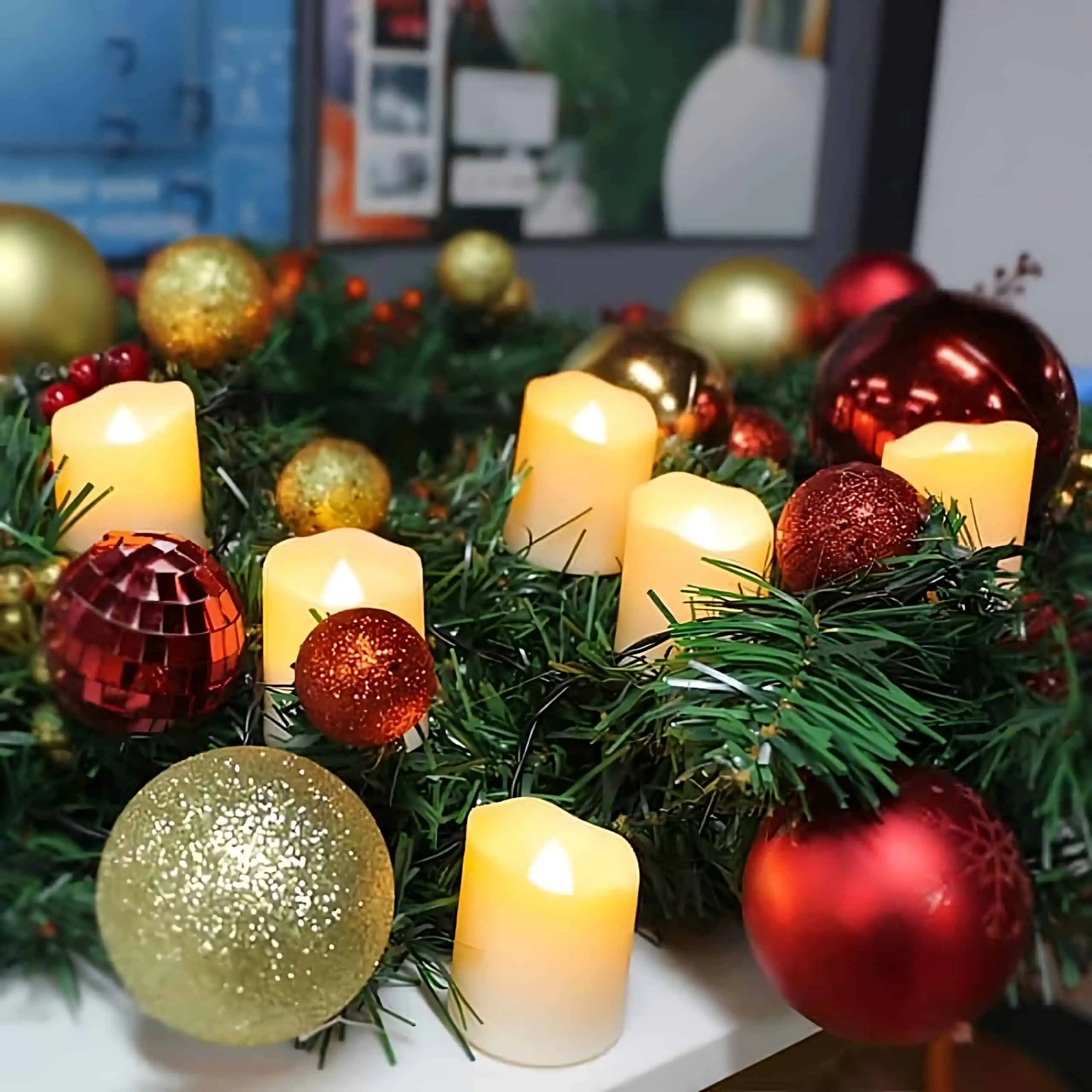 Bougies LED sans flamme avec chandelier transparent, 1 pièce, bougies à  piles réalistes pour décoration de maison, noël et nouvel an