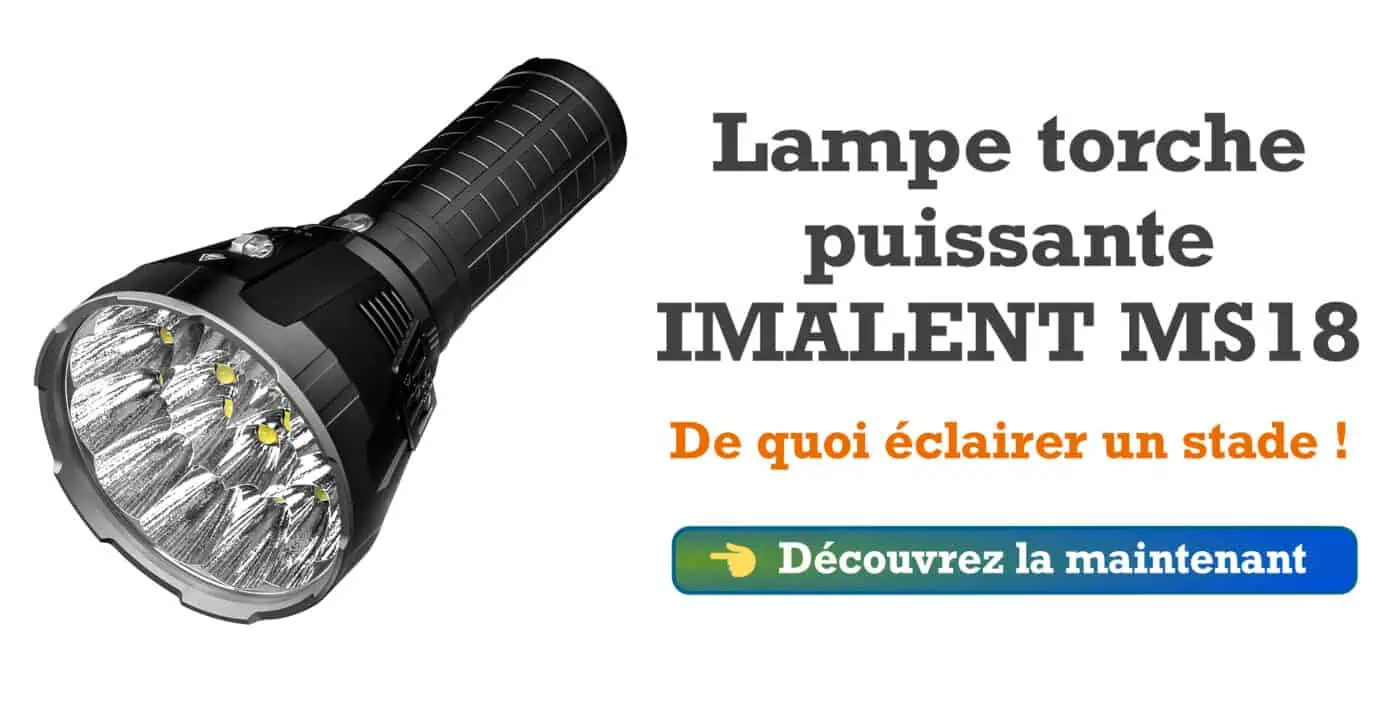Lampe de poche LED Imalent MS03 avec un maximum de 13000 lumens